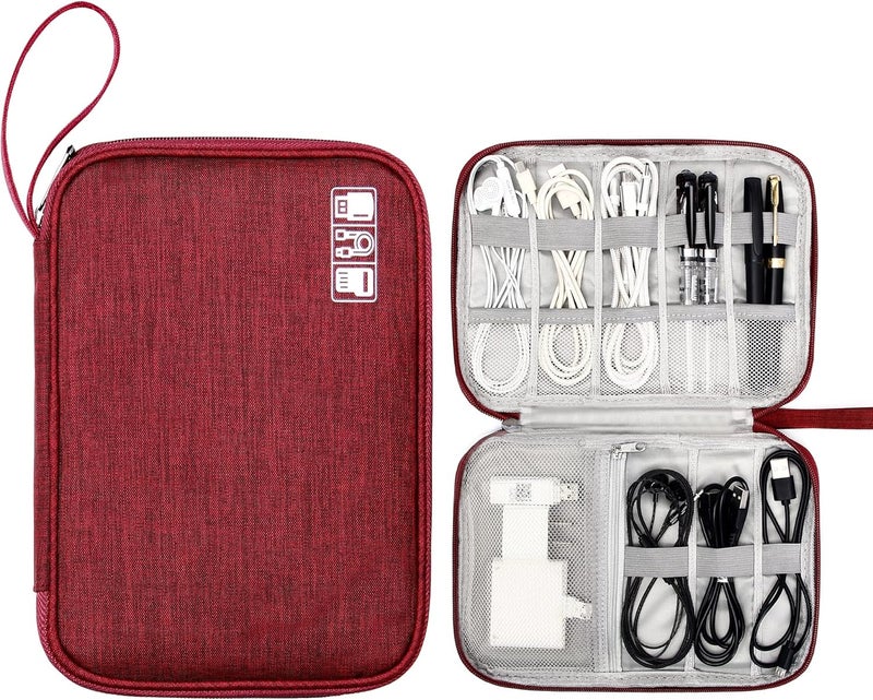 CILLA Travel Cord Organizer Case, Portable Waterproof Storage Bag for Charger, Cord, USB, Power Bank, Earphone, SD Card, Travel Essentials - Image 1
